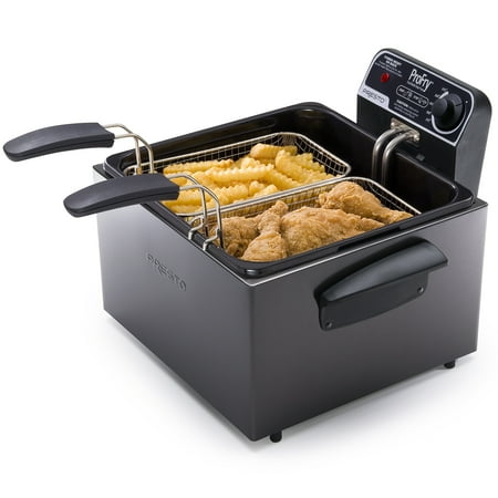 

Presto® 5Qt Dual Basket Pro Fry™ Immersion Element Black Deep Fryer 05489