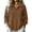 Brown-womens summer tops, variant on FNFYFH 3/4 Sleeve Blouses for Women Dressy Casual Waffle Knit Tops V Neck Collared Shirts