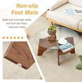 thumbnail image 4 of 31.5" Round Glass Coffee Table for Living Room,Mid Century Modern Center Table with Tempered Glass Top,Small Circle Coffee Tables with Storage for Home,Office,Walnut, 4 of 8