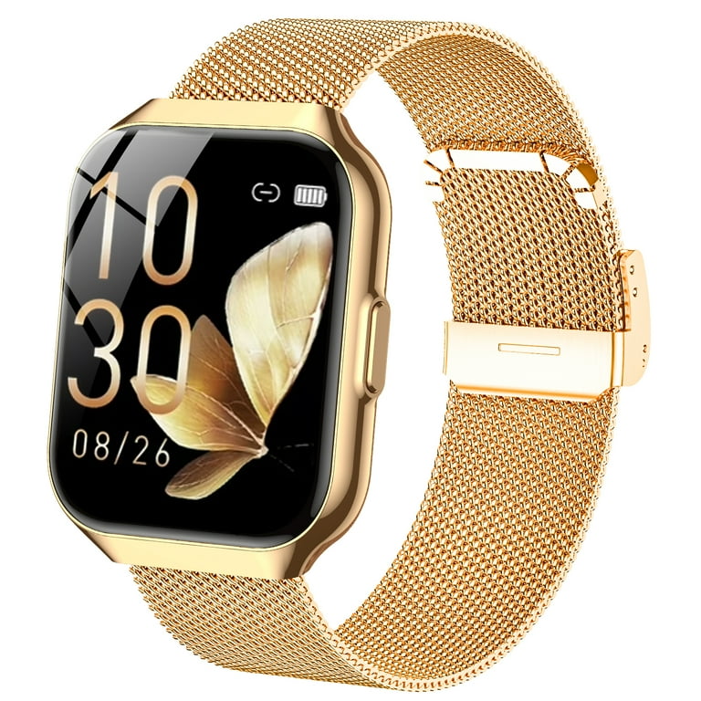 Tikland Smart Watch for Women Fitness Tracker Gold Smart