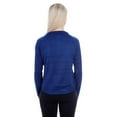 thumbnail image 2 of J. America Women's Odyssey Striped Performance Fleece Hi-Low Crewneck Sweatshirt Size up to 2XL, 2 of 3