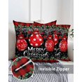 thumbnail image 3 of Waterproof Outdoor Throw Pillows with Inserts 16"x16", Red Christmas Balls Soft Decorative Pillowcases for Couch Bedroom, Winter Snowflakes Xmax Berry Plaid Pillow Covers for Sofa Living Room, 3 of 8