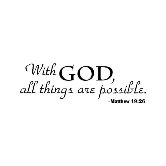 fsxdhpcsgfc With God Home Wall Sticker Decal Bedroom Art Mural Wall Decal Border Wall Decorations 3d Design Wall Stickers for Bedroom
