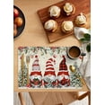 thumbnail image 2 of Placemats Set of 6, Cotton Linen Heat Table Mats Non-Slip Washable Merry Christmas Gnomes Xmas Tree Poinsettia Balls Placemat for Holiday Banquet Dining Kitchen Table Decor, 2 of 6