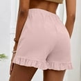 thumbnail image 3 of QLEICOM Womens Athletic Shorts, Plus Size Shorts, Fashion Solid Casual Wide Leg Loose High Waist Shorts Pants Yoga Shorts, Running Shorts, Comfy Beach Shorts, Cycling Shorts Pink M, 3 of 6
