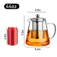 thumbnail image 2 of PARACITY Glass Teapot 44oz Borosilicate Clear Tea Kettle with Removable Stainless Steel Infuser, 2 of 8