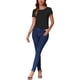 thumbnail image 2 of INSPIRAR CHIC Blusa de punto acanalado de manga corta y cuello redondo para mujer L negra, 2 of 5