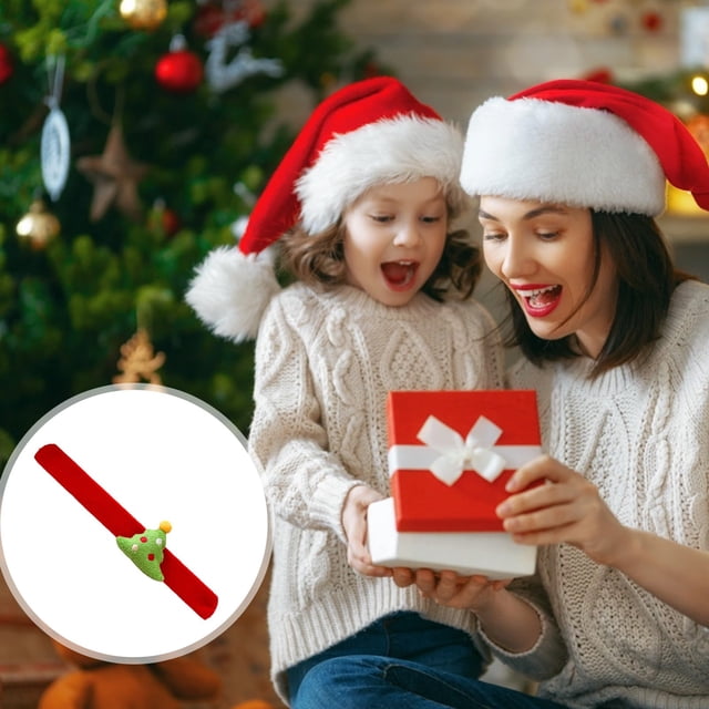 Regalos de Navidad, atuendos navideños, pulseras con anillos, lindas pulseras de juguete.