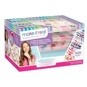 Make It Real: Ultimate Bead Studio - 2600 Pieces, Includes Beads Cord & Jump Rings, Organizer With 3 Trays, Bead Storage, Jewelry Kit, Make Bracelets Necklaces & More, Kids Ages 8+