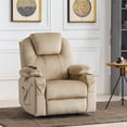 thumbnail image 2 of MCombo Electric Power Lift Recliner Chair with Massage and Heat for Elderly, 3 Positions, 2 Side Pockets, and Cup Holders, USB Ports, Fabric 7040 Beige, 2 of 9