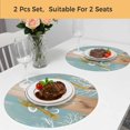 thumbnail image 5 of Coastal Octopus Round 13 Inch Placemats Set of 2, Summer Coral Ocean Vintage Wood HeatResistant Non Slip Place Mats for Dining Table, Wipeable Braided Kitchen Table Mats for Housewarming, 5 of 9
