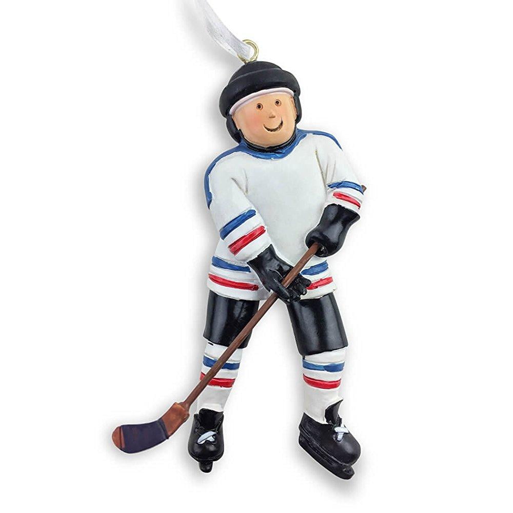 ChalkTalkSPORTS Santa Hockey Player Christmas Ornament Guys Hockey Holiday Ornament 