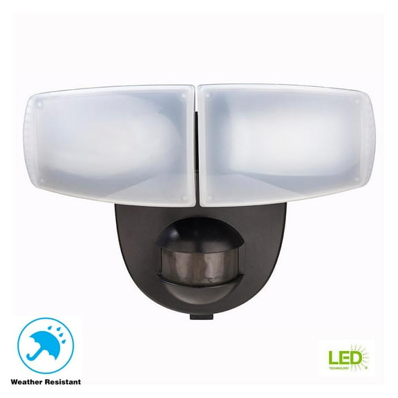 Chamberlain DFI-5851-BK Defiant 180 deg Motion Activated Outdoor LED Flood Light Wall Mount, Black