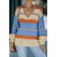 thumbnail image 3 of POGLIP Pull à Manches Lanterne Tricoté Col en V Orange pour Femmes, 3 of 6
