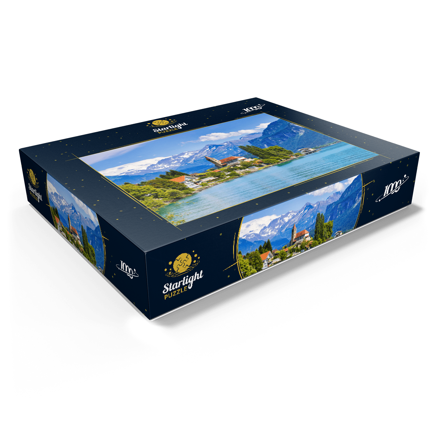 MyPuzzle - Town Of Brienz On Lake Brienz Near Interlaken, Switzerland - Premium 1000 Piece Jigsaw Puzzle for Adults