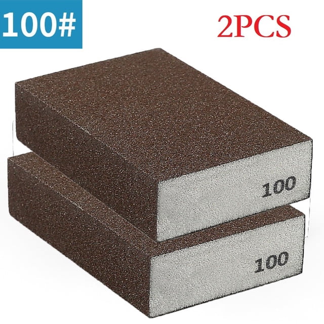 2 Pcs Éponge de Broyage Mural Grit 60-320 Bloc de Sable Papier de Sable Poli Brique de Sable