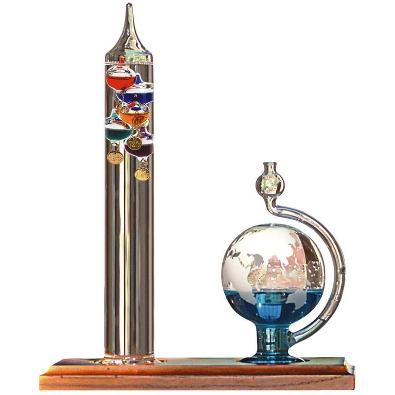Glass Galileo Thermometer with Globe Storm Glass 