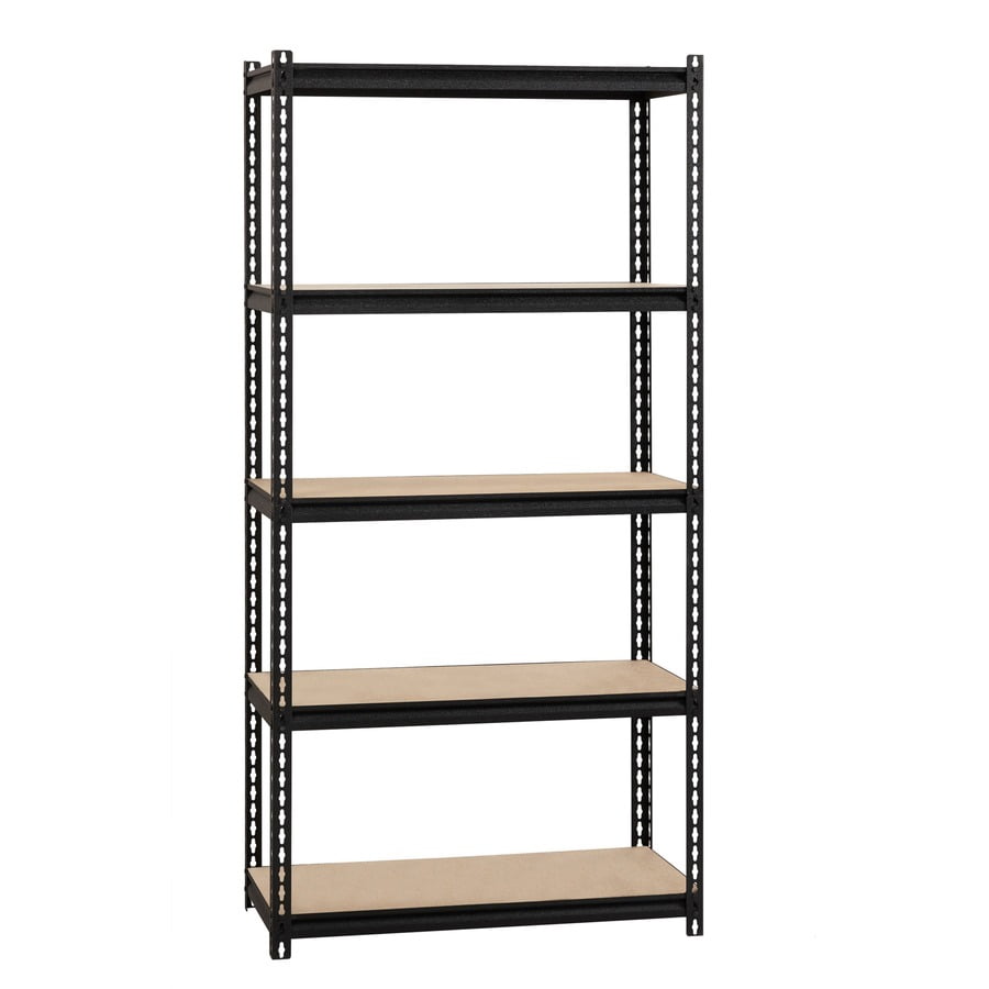 Lorell 2,300 Lb Capacity Riveted Steel Shelving - 72" Height X 36" Width X 18" Depth - 30% Recycled - Black - Steel, Particleboard - 1 Each