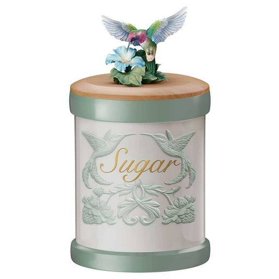 The Bradford Exchange "Kitchen Treasures" Hummingbird Art Canister Collection Issue #2: "Blissful Bird" Food-safe Stoneware Jars