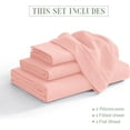 thumbnail image 2 of Elegant Comfort 1500 Series Bed Sheets All Around Elastic 18 - 24 Inches Deep Fitted Sheet - Extra Deep Pocket Sheets, California King, Dusty Rose, 2 of 5