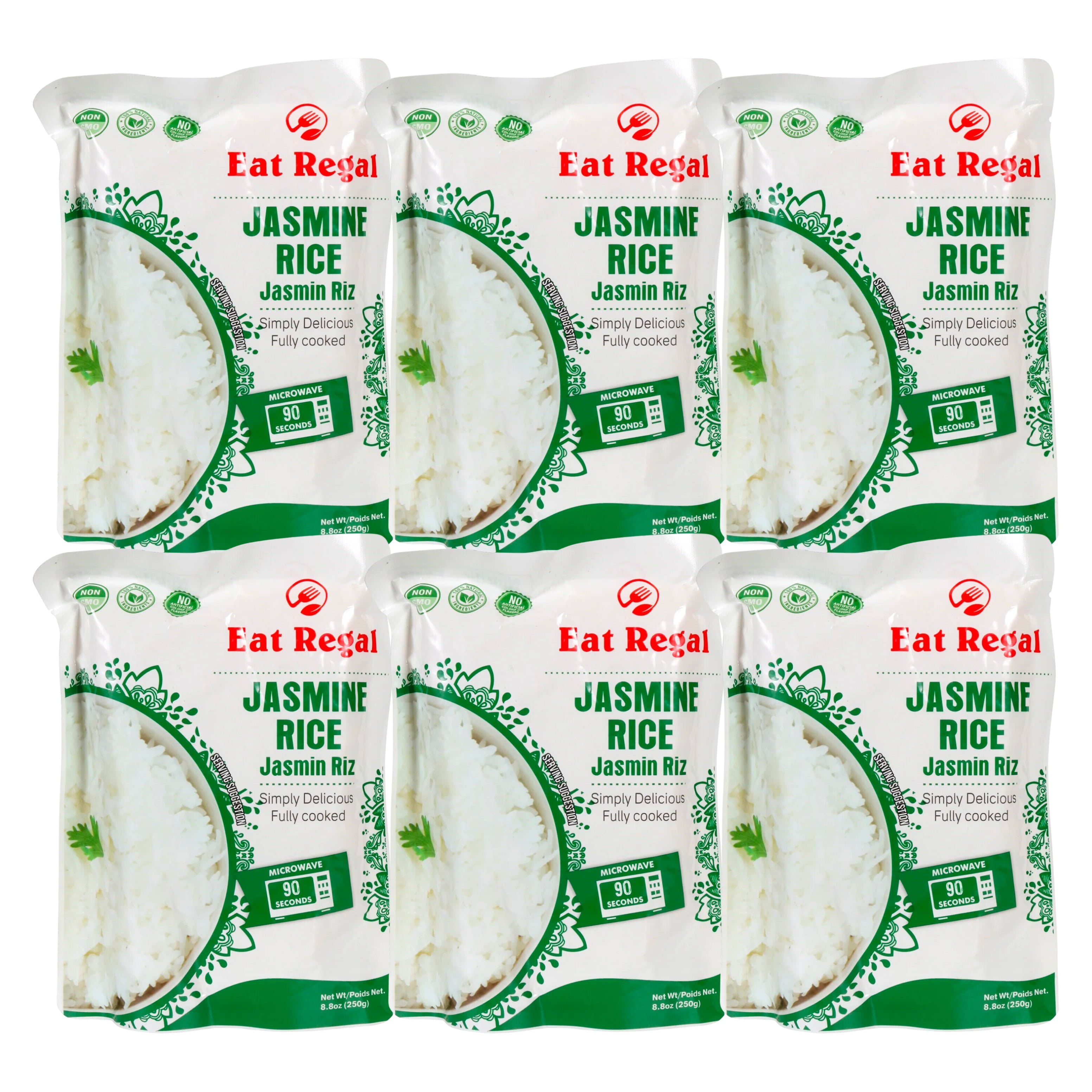 Eat Regal Ready to Eat Jasmine Rice (8.8 oz., Pack of 6)