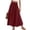 Wine, variant on Maxi Skirts for Women Casual Boho Swing Pleated Beach Long Skirts Smocked Elastic High Waisted Skirts with Pockets 2XL