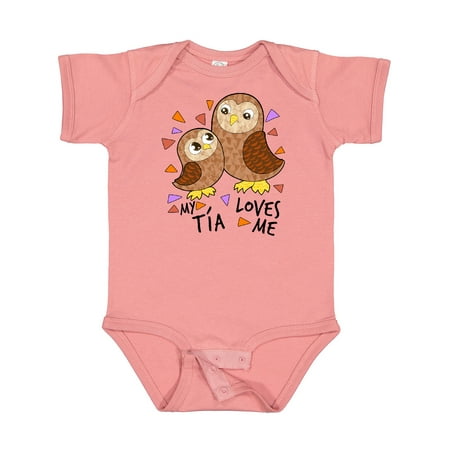 

Inktastic My Tía Loves Me- Cute Owl Family Gift Baby Boy or Baby Girl Bodysuit