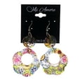 thumbnail image 2 of Glitter Sparkle Flower Dangle-Earrings Colorful & Clear Colored #LQE2384, 2 of 2