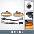 thumbnail image 3 of Pair LED Side Marker Turn Signal Light GJ6A-51-120E for Mazda Clear Lens Amber Light Sequential Flowing, 3 of 6