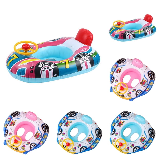 WUSUOWEI 6PCS Inflatable Car Shape Pool Float,Float Ring,Leg Openings Design Swimming Float Seat,Car Boat,Pool Floats with Steering Wheel and Backrest,Cute Car Pool Toys,Water Support for Party