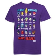 DC Comics Superheroes Have Issues Men's T-Shirt-Medium