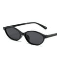 thumbnail image 4 of Trendy Black Oval Sunglasses with Gradient Brown Lens - Suitable for Women and Men, 4 of 6
