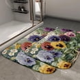 thumbnail image 2 of 1pc Pansies Absorbent Non-Slip Bathroom Thickened Flannel Rug Decor,Soft,Quick Drying,Suitable For Indoor/outdoor Use,Bathrooms,Bedrooms,Kitchens,Terrace,Laundry Rooms,16"x24", 2 of 9