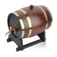 thumbnail image 2 of Barril de whisky, brandy y vino tinto de madera de roble de estilo retro de 3 l, recipiente con grifo, 2 of 14