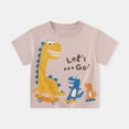 thumbnail image 2 of LUOGENLI Maxi Ensemble de Hauts Tendance pour Enfants et Tout-Petits, Mode, Imprimé Dinosaure, Mignon, Manches Courtes, Col Rond, T-Shirt (3 à 13 Ans), Ensemble de Hauts Maxi Fluide, Taille 3-4 Ans, 2 of 3