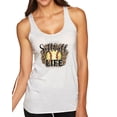 thumbnail image 1 of Wild Bobby, Softball Life Animal Print Girl Sports Tri-Blend Racerback Tank Top, Heather White, Large, 1 of 5