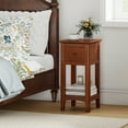 thumbnail image 2 of Gymax 2PCS Nightstand 3-Tier Bedside Table w/ Open Storage Shelf & Narrow Side Table Brown, 2 of 8