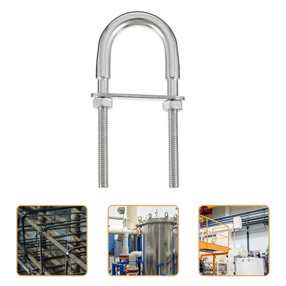 Masteelf  U-bolt Steel Industrial Fasteners Silver U-shaped Screws Nuts