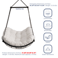 thumbnail image 3 of Hammock Chair Swing with Cushion - Outdoor Indoor Hanging Hammock Chair for Patio, Porch, Bedroom, Garden, Courtyard, Balcony - Sturdy Steel Bar with Anti-Slip Safety Rings, BLUE, 3 of 7