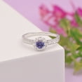 thumbnail image 3 of Mooneye 1.30 Ct Natural Tanzanite 925 Sterling Silver Solitaire Accents Valentines Day Gifts Ring, 3 of 5