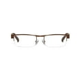thumbnail image 4 of Mens Half Rimless Blue Light Blocking Rectangle Reading Glasses +3.0, Metal Brown Spring Hinges Classic Readers 3.0, 4 of 5
