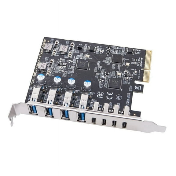 PCIE USB3.2 GEN2 10Gbps Expansion Card PCI Express X4 to 4 Port TYPE A   4 Port TYPE C Adapter USB HUB for Desktop PC