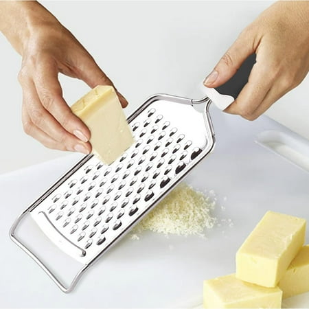 

Bescita Cheese Grater Stainless Steel - Durable Rust Resistant Metal Lemon Peel Grater With Handle - Flat Handheld Grater For Ch