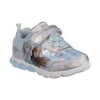 Disney Girls Frozen Theme with Five White Lights Sneakers, Blue Silver, Size: 11