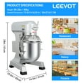 thumbnail image 4 of LEEVOT Commercial Stand Mixer 3-Speed Dough Mixer Commercial Food Mixer 10qt 500W, 4 of 8