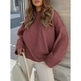 thumbnail image 3 of SMZ Women's Oversized Crewneck Long Sleeve Fuzzy Knit Casual Chunky Fall/Winter Pullover Sweaters, 3 of 8