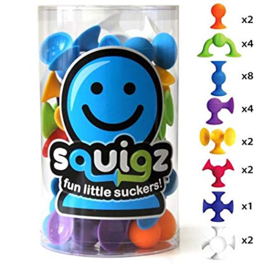 24 Piece Set Building Set Fat Brain Toys Squigz Glow in the Dark Suction Toy 