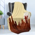 thumbnail image 4 of Cactus Soft Flannel Fleece Throw Blanket, Arid Country Landscape Sunset in Stone Desert Saguaro and Mountains, Cozy Plush for Indoor and Outdoor Use, 60" x 80", Yellow Brown Redwood, by Ambesonne, 4 of 5