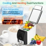 Tebru 6L Portable Car Refrigerator, Black and White, 12.01 x 9.84 x 6.30
