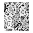 thumbnail image 1 of KDAGR Flannel Throw Blanket Vintage Traditional Tattoo Flash Magic Inked Cat Doodle Pattern Soft for Bed Sofa and Couch 50x60 Inches, 1 of 1